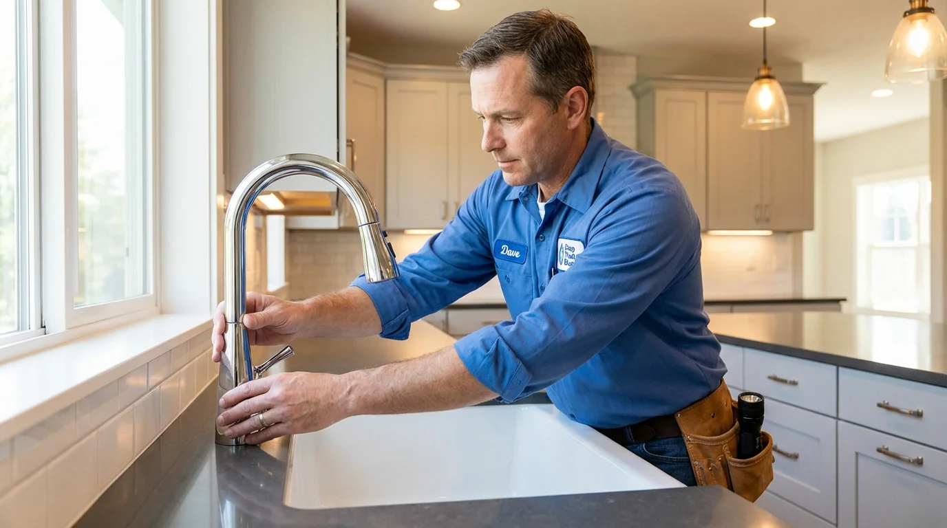 Kitchen faucet installation by Johns Plumbing LLC in Indiana